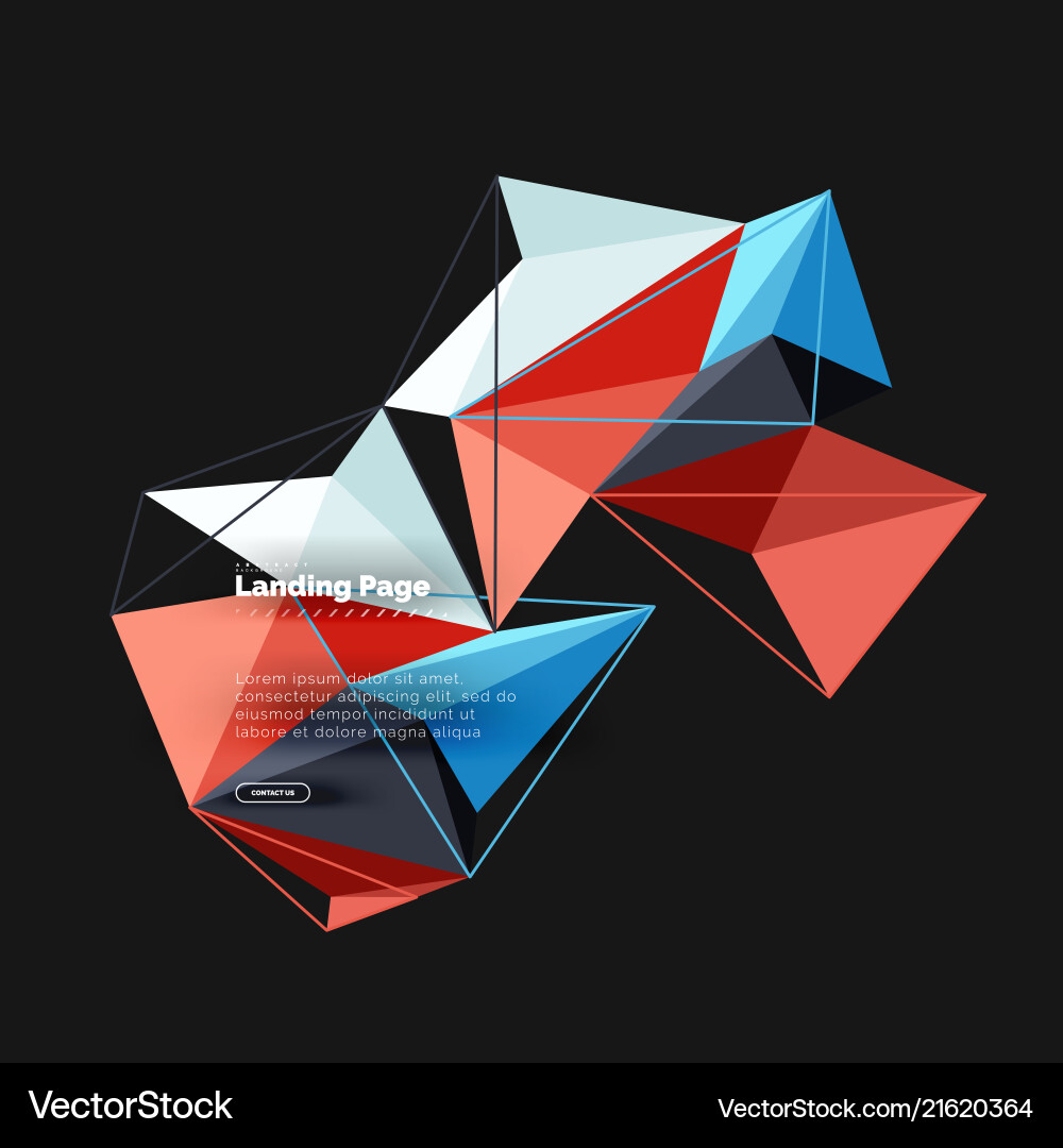 3d triangle abstract background polygonal Vector Image