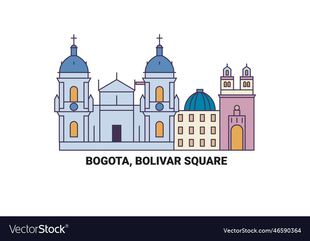 Columbia bogota bolivar square travel landmark Vector Image