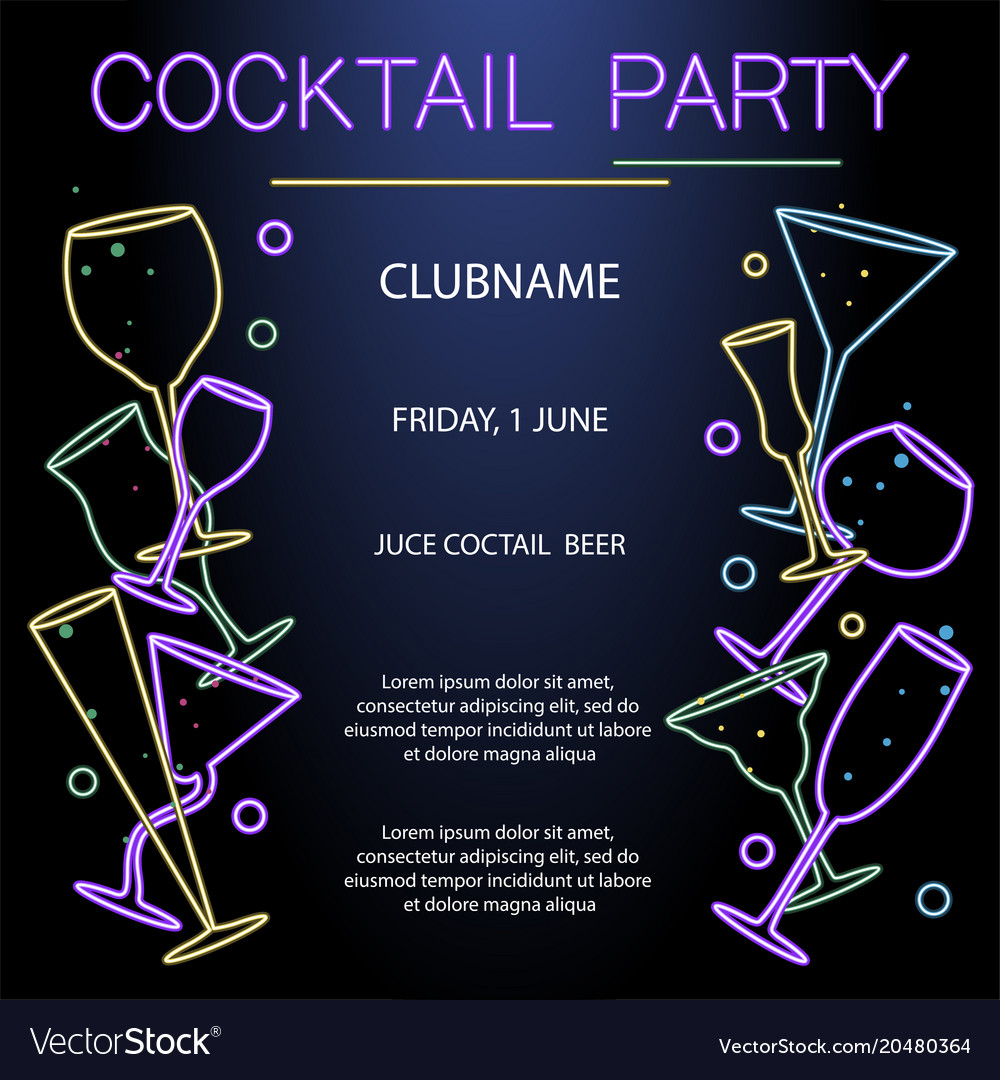 Flyer for night cocktail party Royalty Free Vector Image