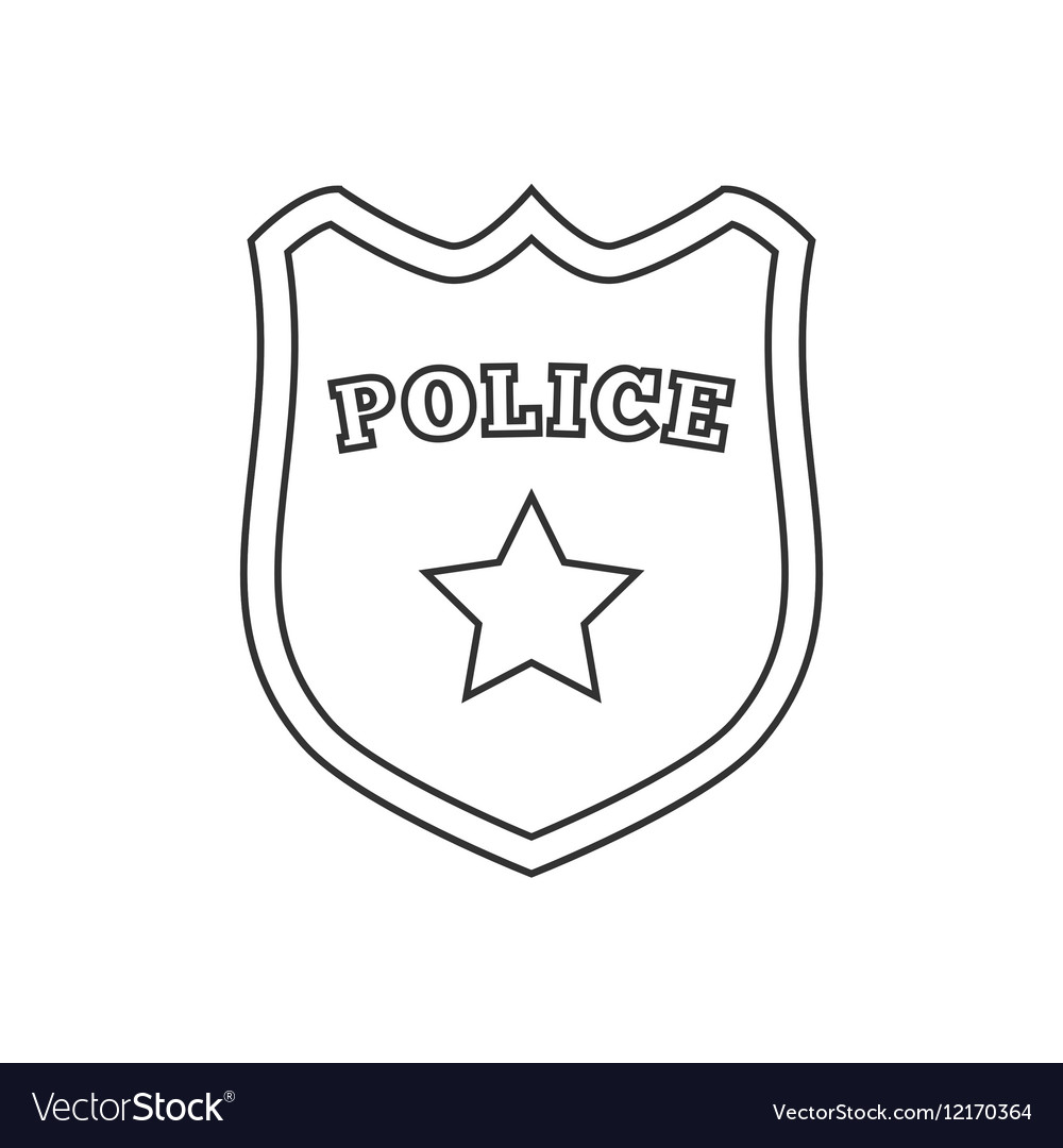 Police badge line icon Royalty Free Vector Image