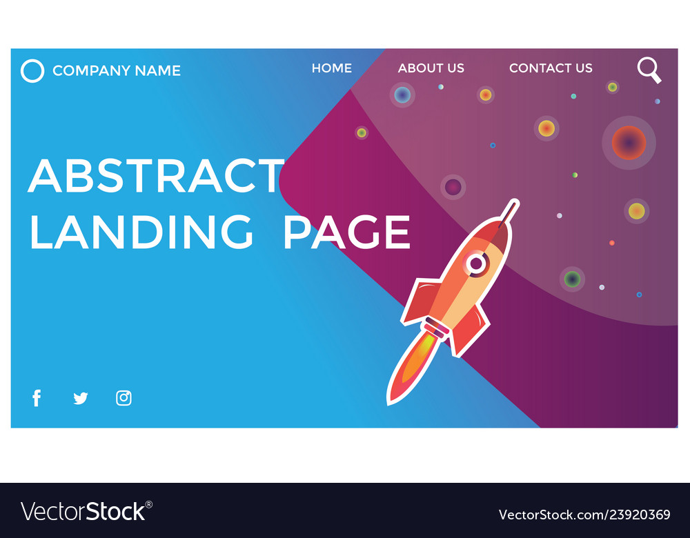 Abstract landing page design Royalty Free Vector Image