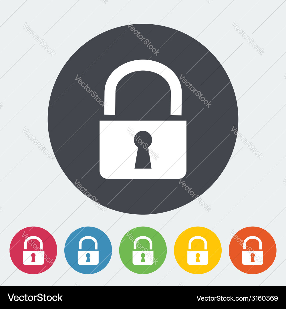 Lock single icon Royalty Free Vector Image - VectorStock