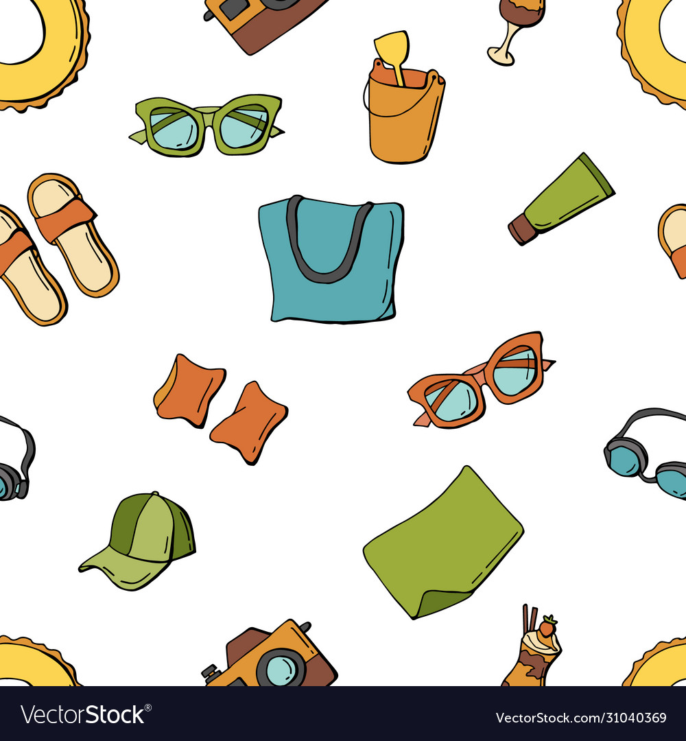 Seamless summer plush theme Royalty Free Vector Image