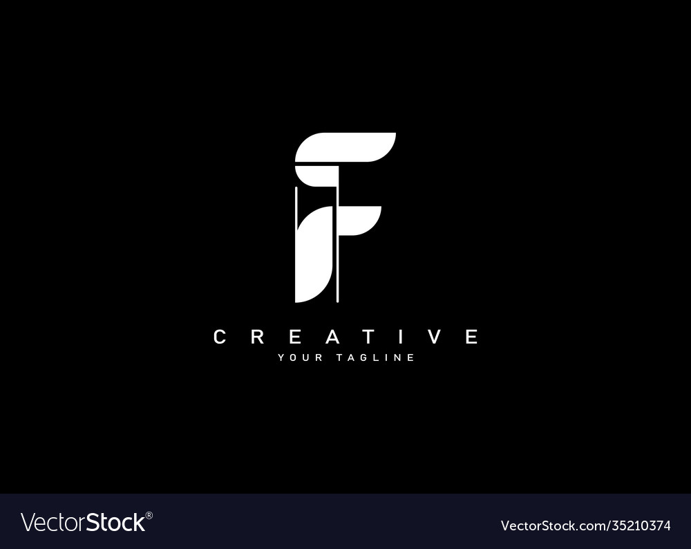 Letter f interesting logo Royalty Free Vector Image