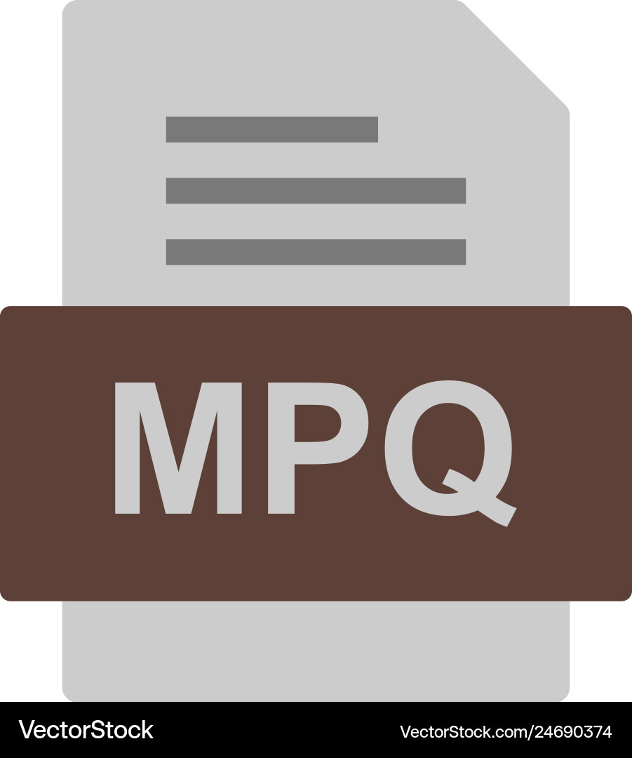 Mpq file document icon Royalty Free Vector Image