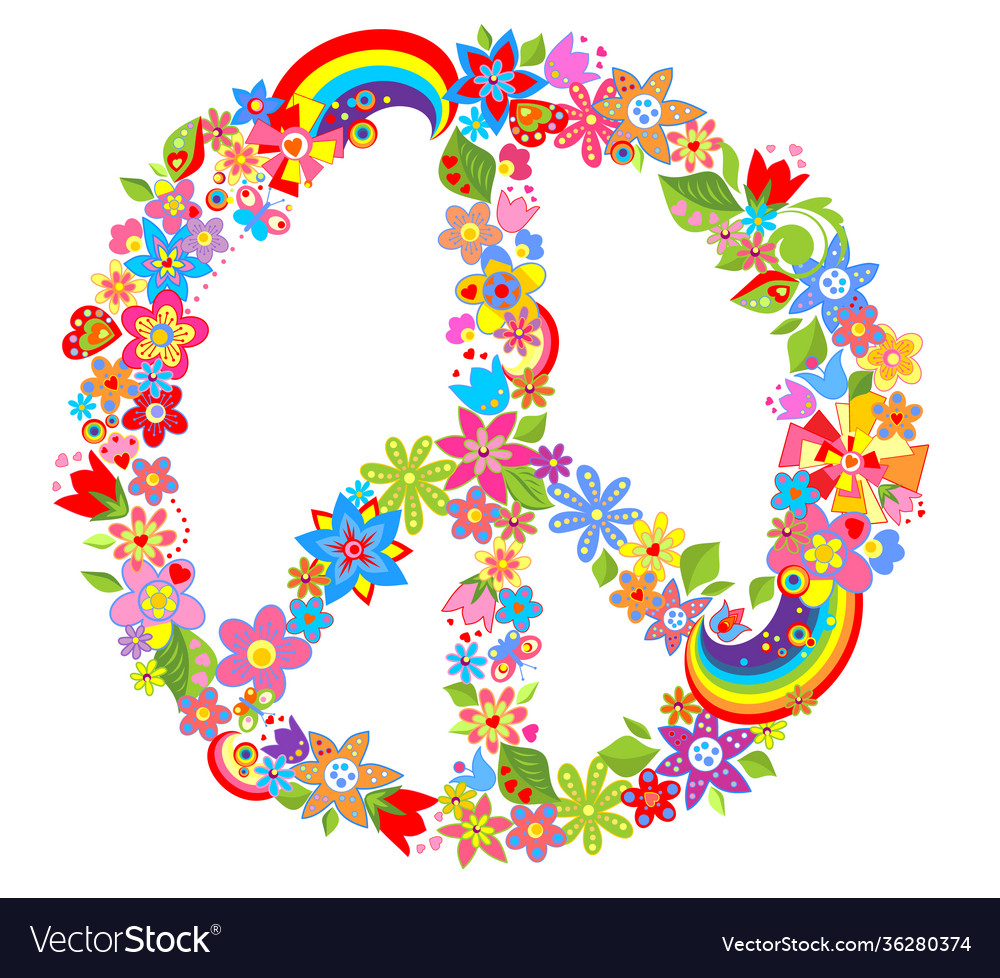 Peace flower symbol Royalty Free Vector Image - VectorStock