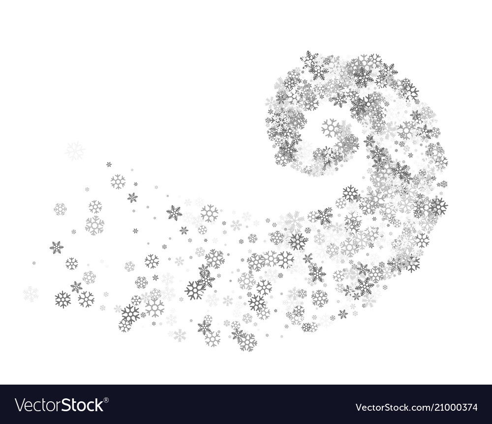 Snowflakes twisted in vortex Royalty Free Vector Image