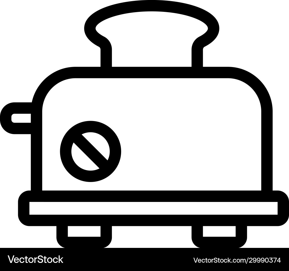 Toaster icon isolated contour symbol Royalty Free Vector