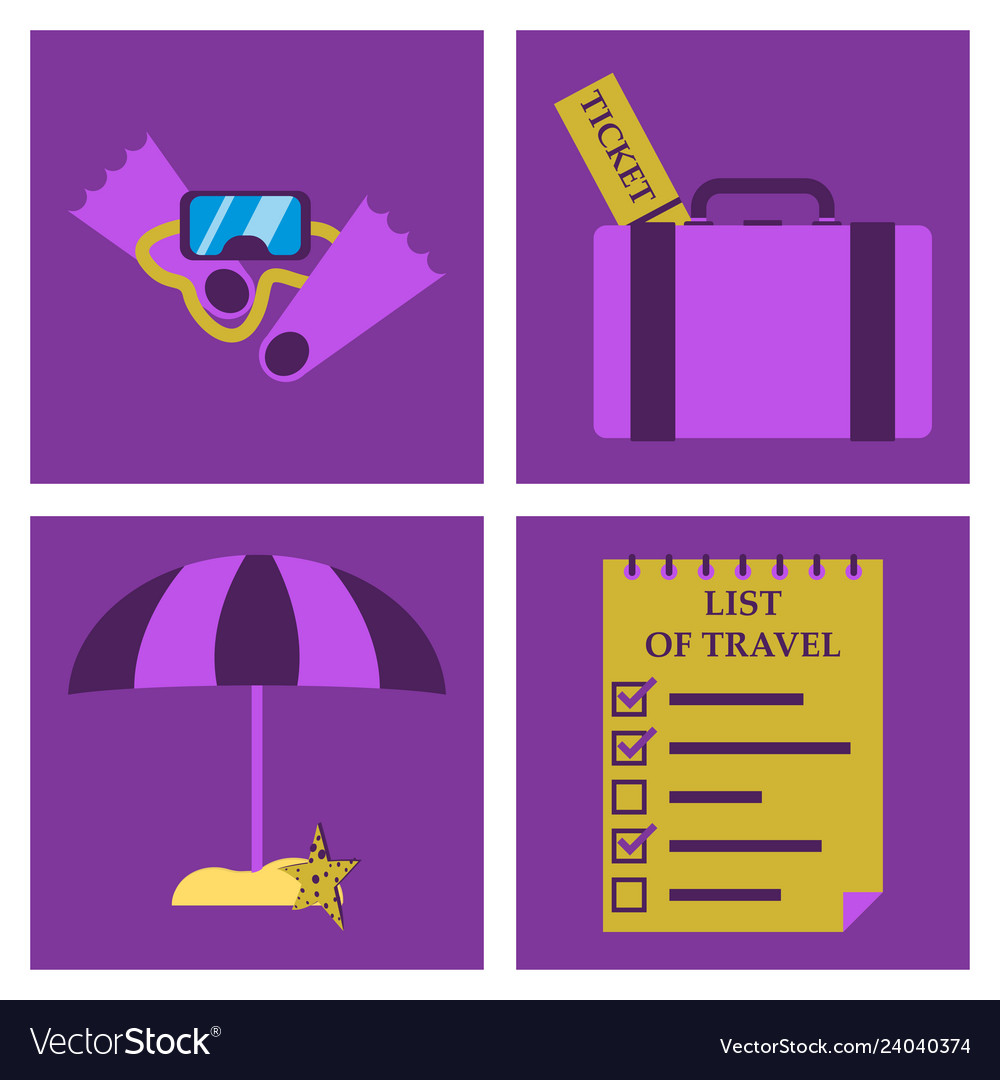 Tourism icon set included icons as tourist guide vector image