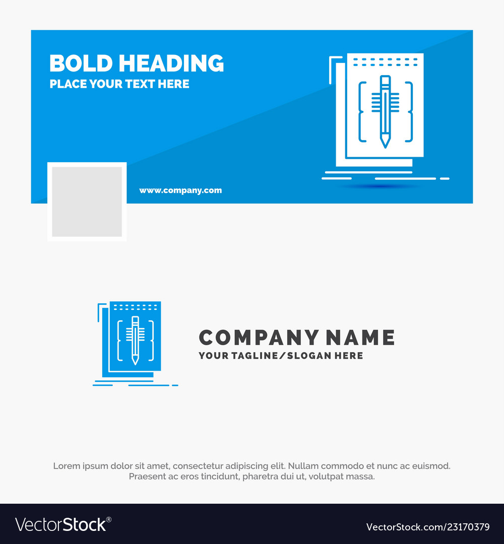 Blue business logo template for code edit editor