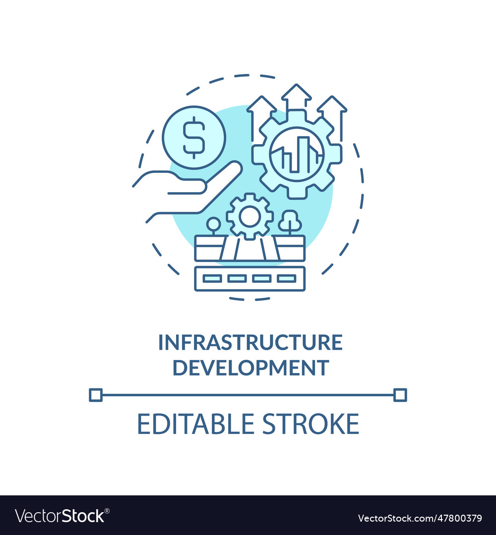 Customizable infrastructure development icon fdi Vector Image