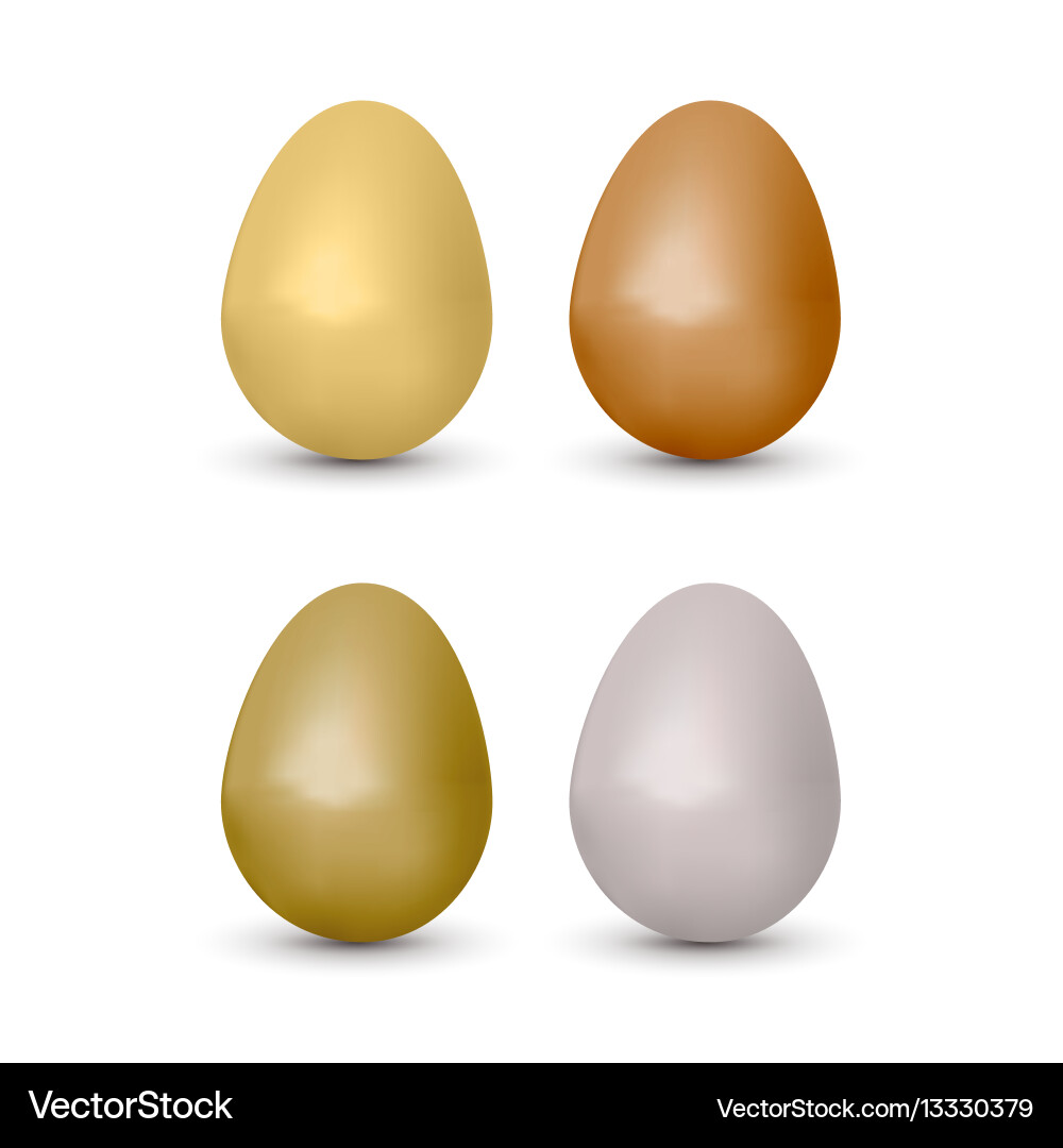 Easter realistic eggs set Royalty Free Vector Image