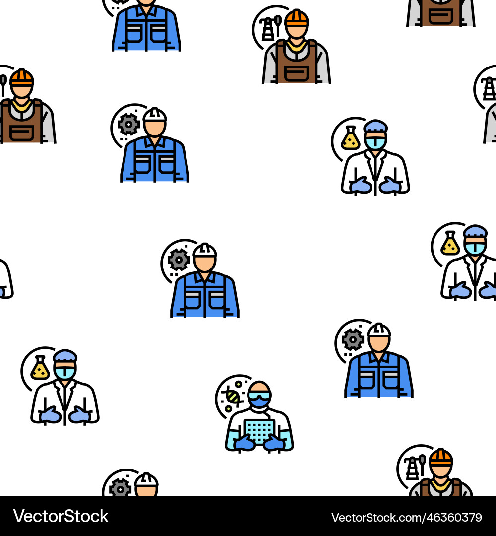 Engineer technology work man seamless Royalty Free Vector