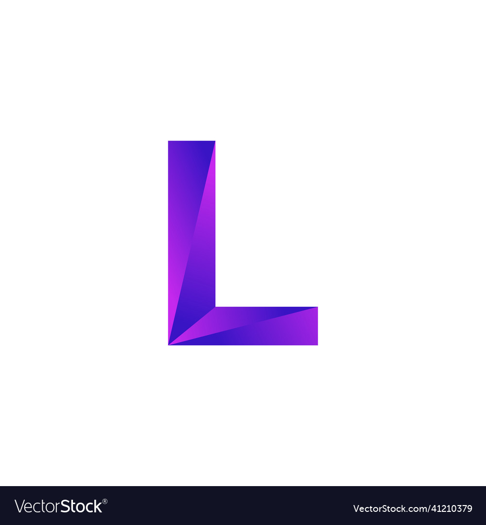 Initial letter l low poly overlay logo design Vector Image