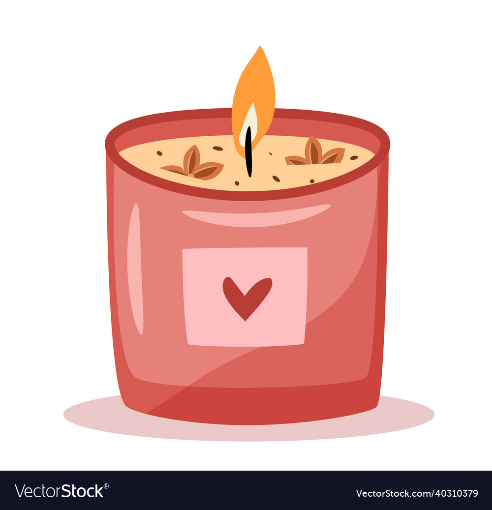 Scented candle in a jar isolated on white Vector Image