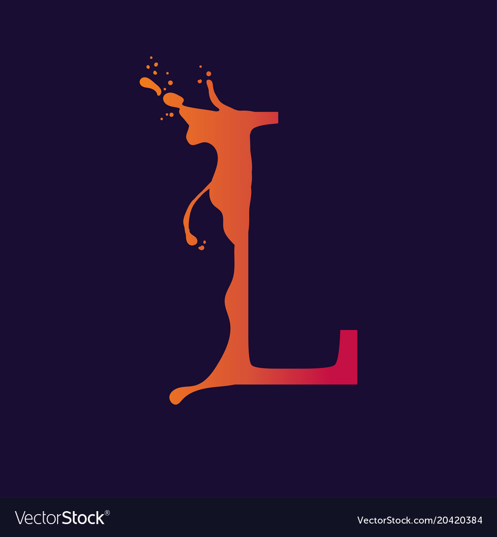 Alphabet letter stylized colorful liquid ink font Vector Image