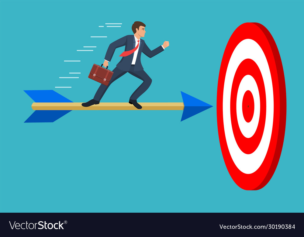 Businessman Aim Arrow To Target Royalty Free Vector Image