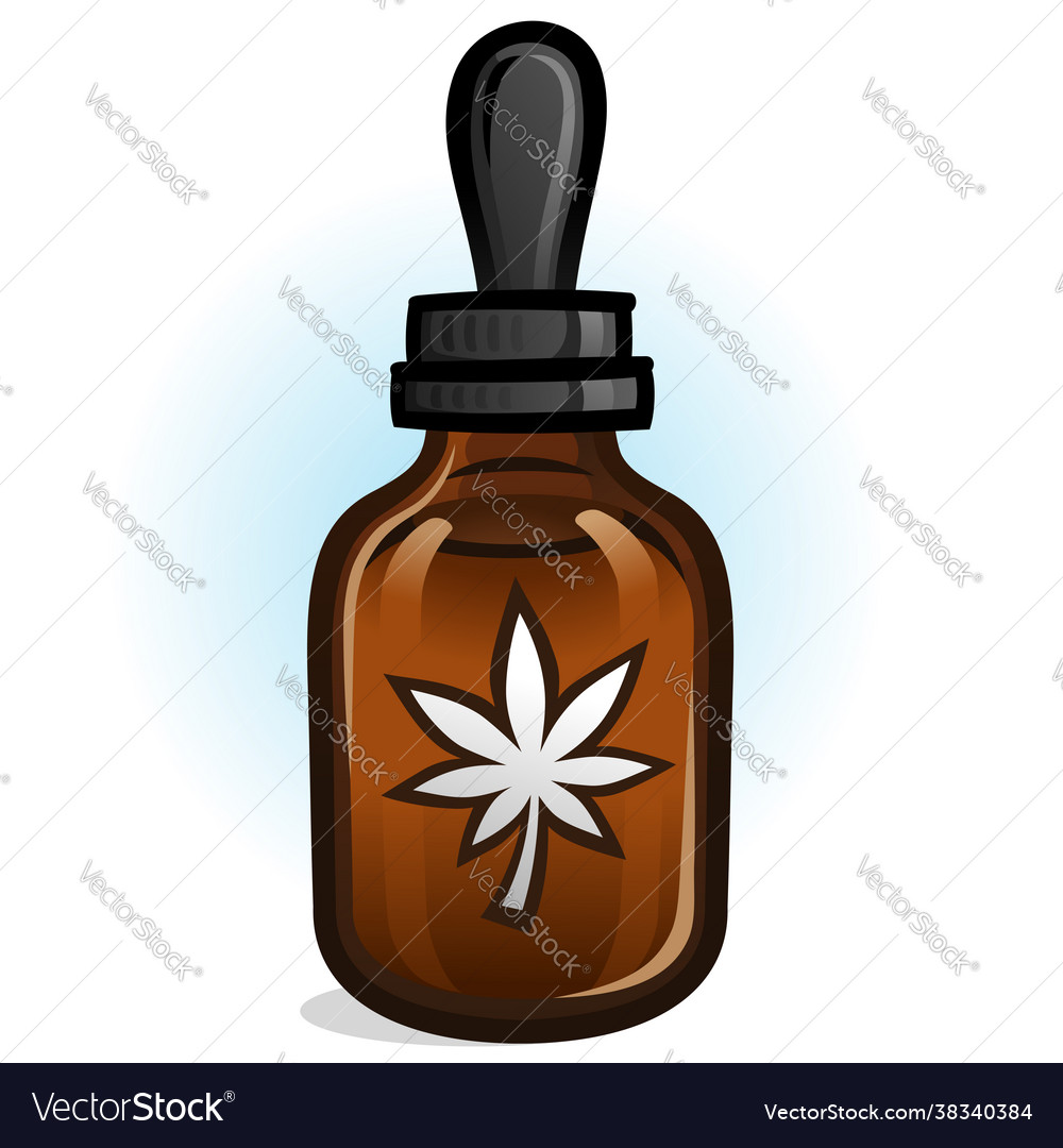 Cbd oil bottle vector image Cbd oil bottle