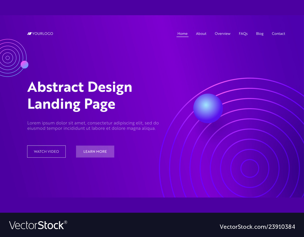 Purple abstract geometric circle shape web page Vector Image