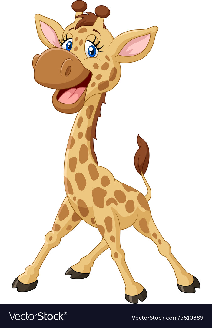 Cute giraffe cartoon Royalty Free Vector Image