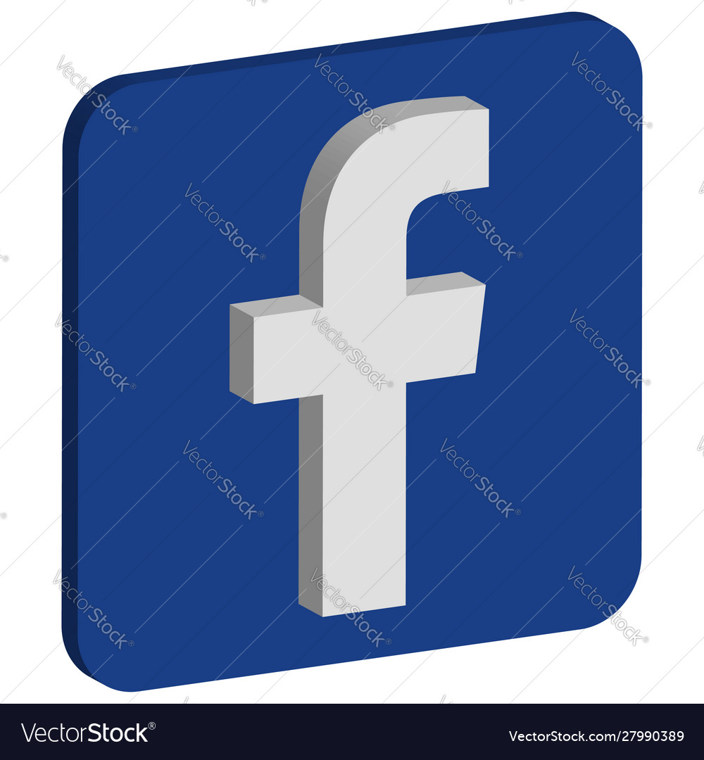 Facebook Logo Isometric Icon Royalty Free Vector Image