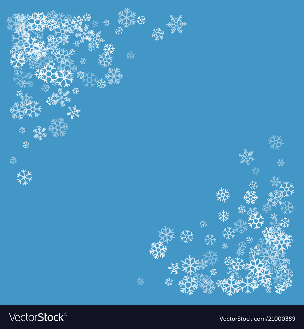 Frame or border of random scatter snowflakes Vector Image