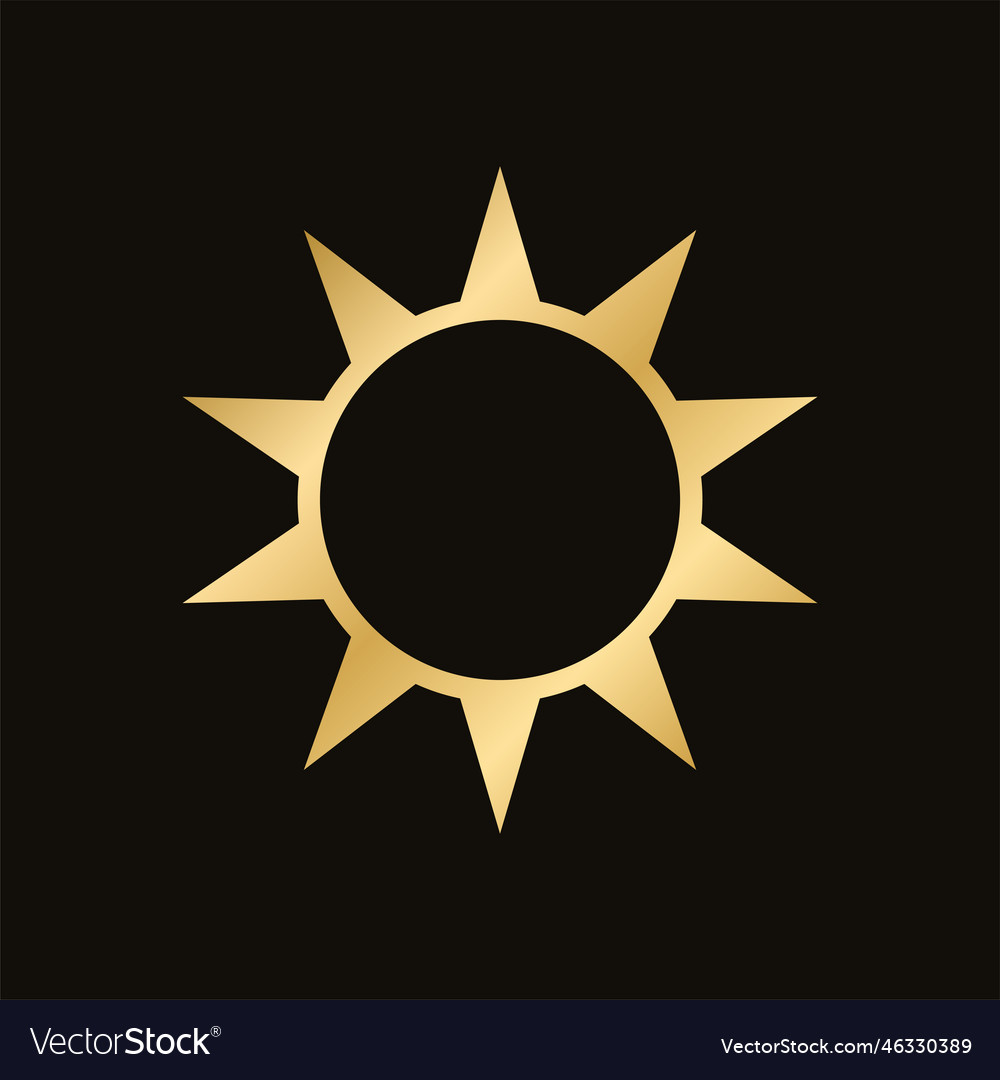 Golden celestial sun icon logo simple modern