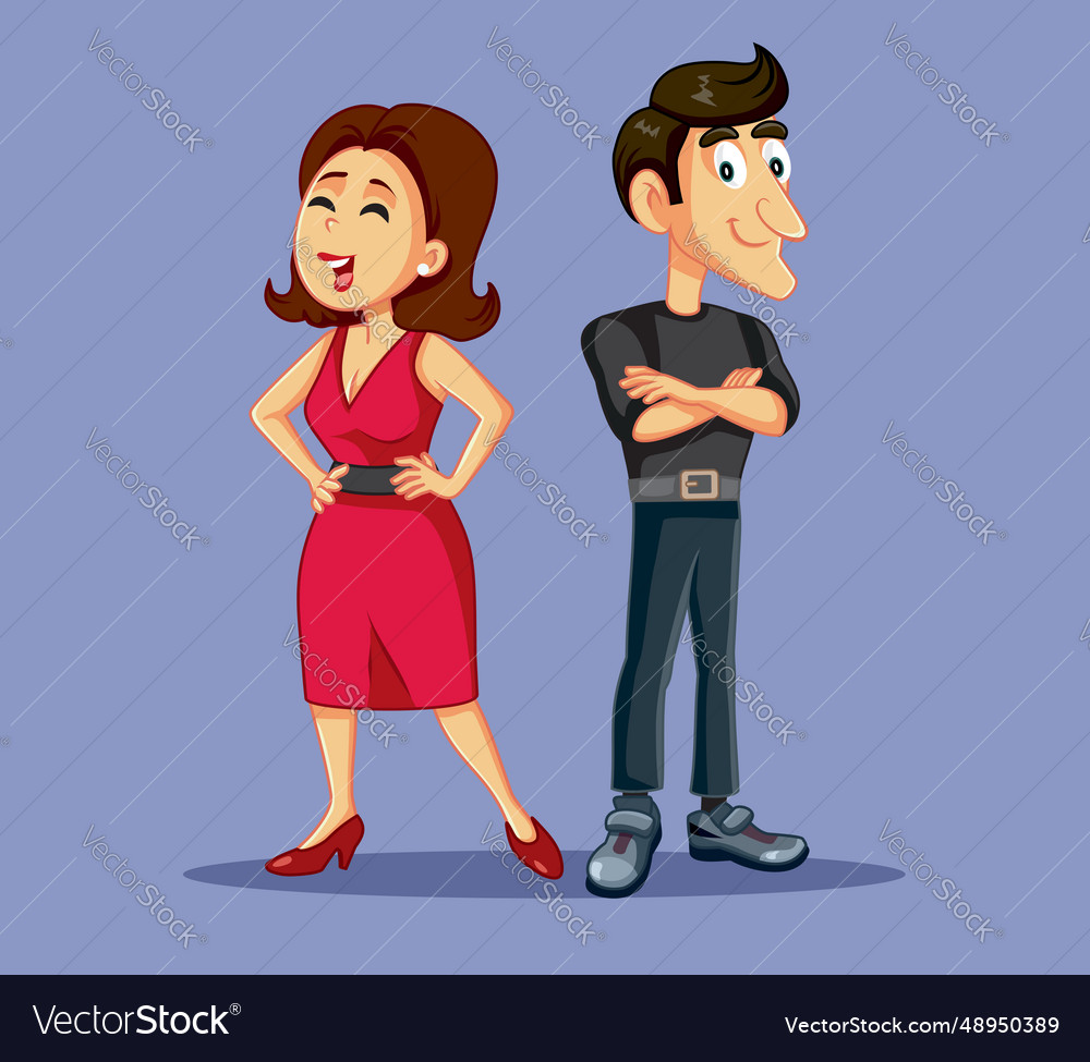 Happy senior couple standing together cartoon Vector Image