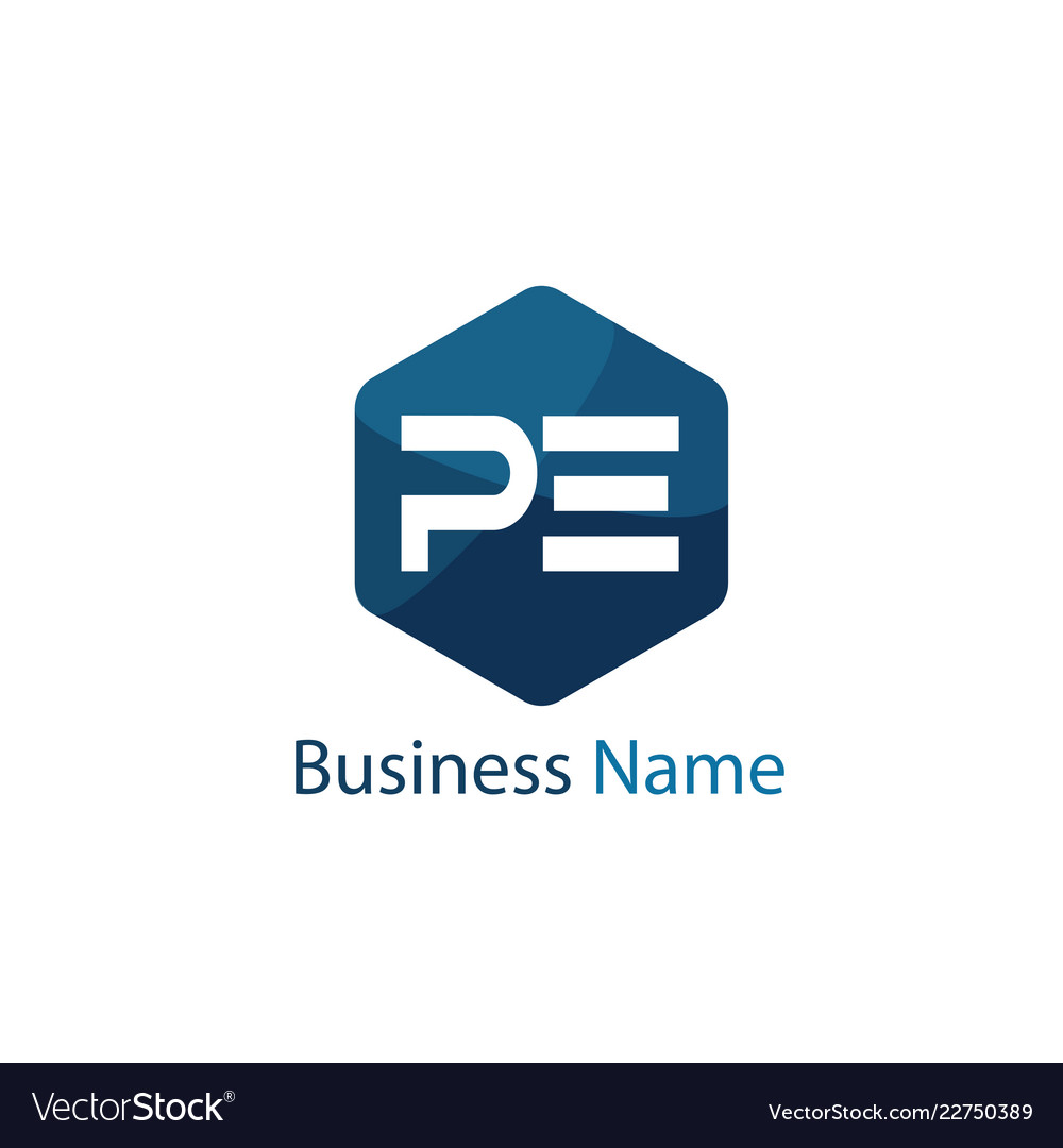 Initial Letter Pe Logo Template Design Royalty Free Vector