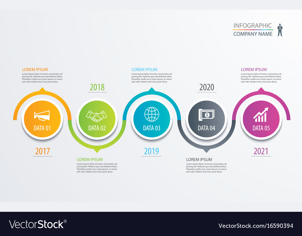 5 circle timeline infographic template business vector image circle timeline