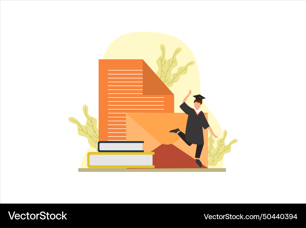 Graduation flat design Royalty Free Vector Image