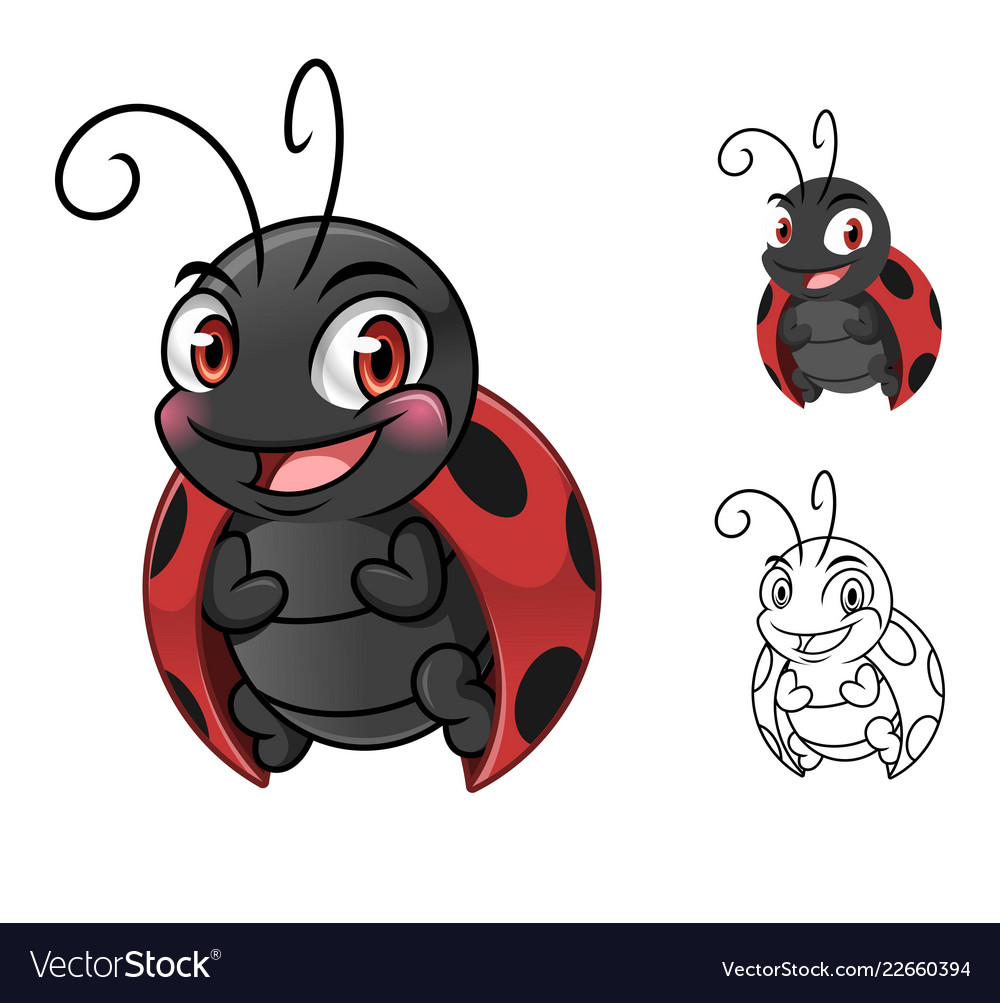 Download Ladybug cartoon character mascot design Royalty Free Vector