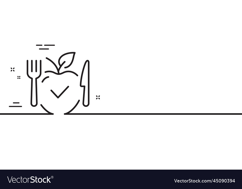 Vegetarian food line icon vegan meal sign Vector Image