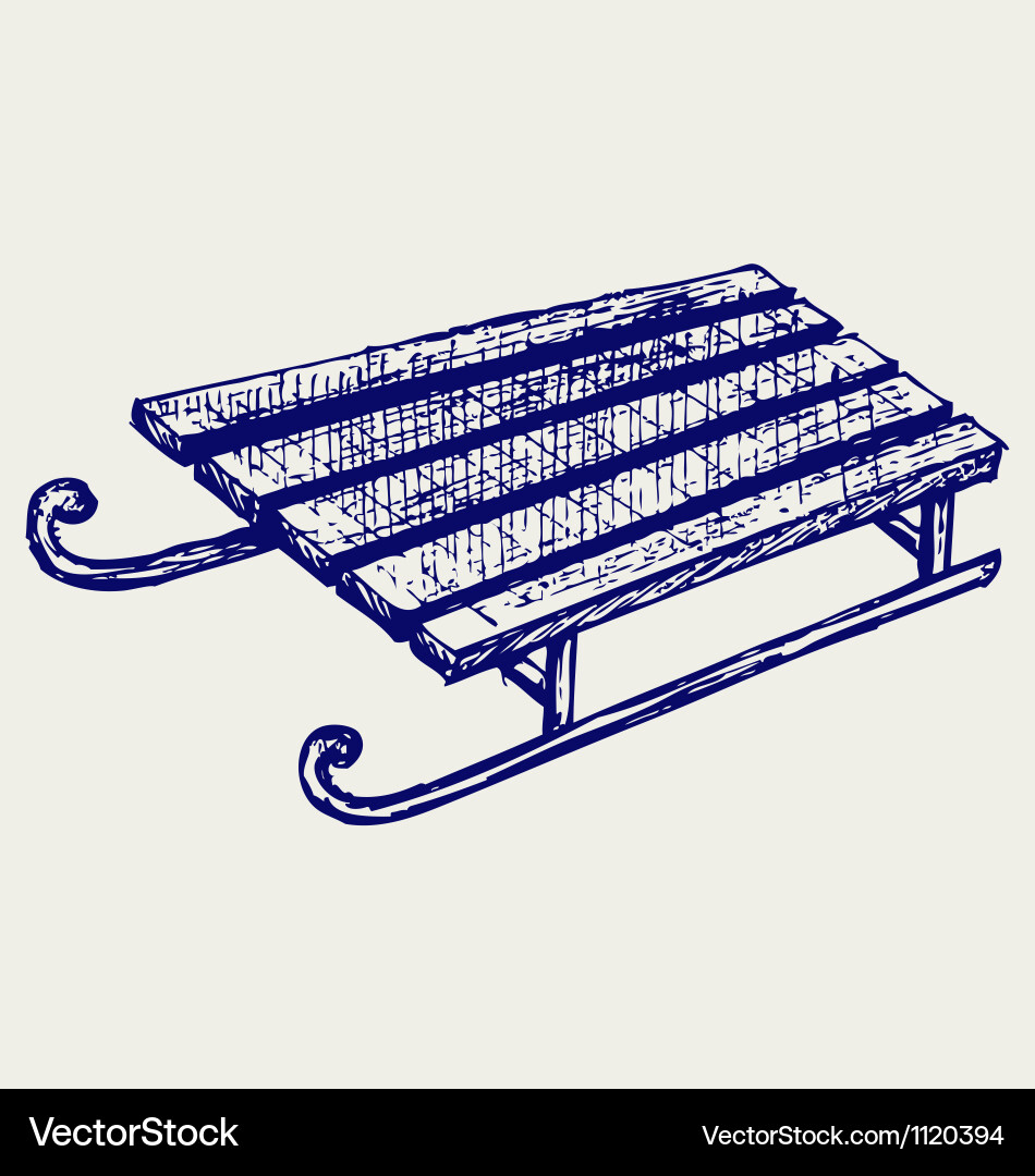 Wooden sled Royalty Free Vector Image - VectorStock