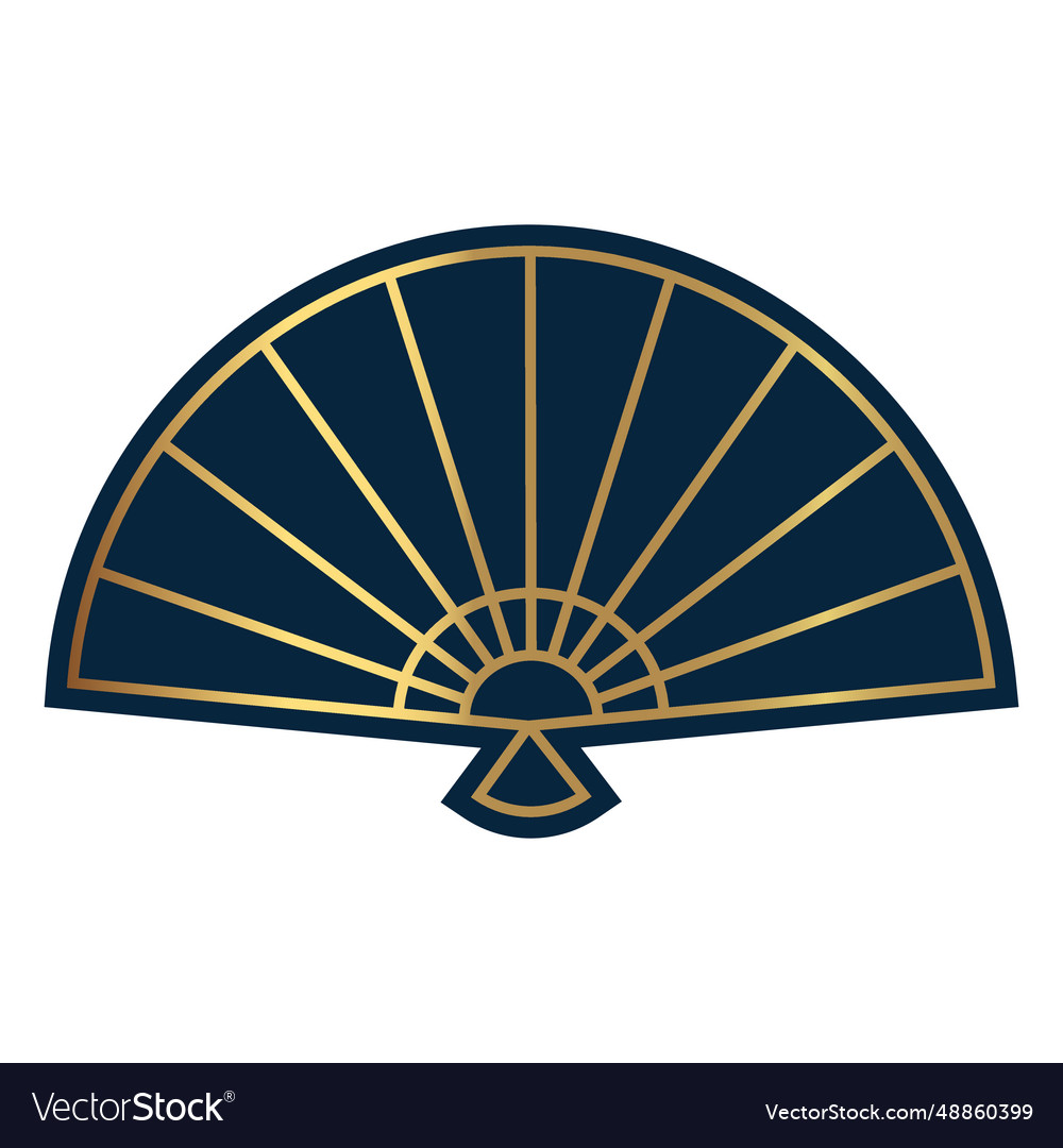 Geometric line hand fan Royalty Free Vector Image