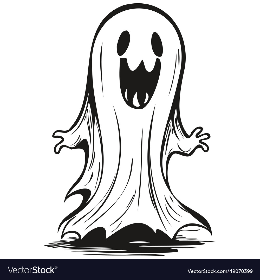 Scary ghostly encounter on halloween Royalty Free Vector