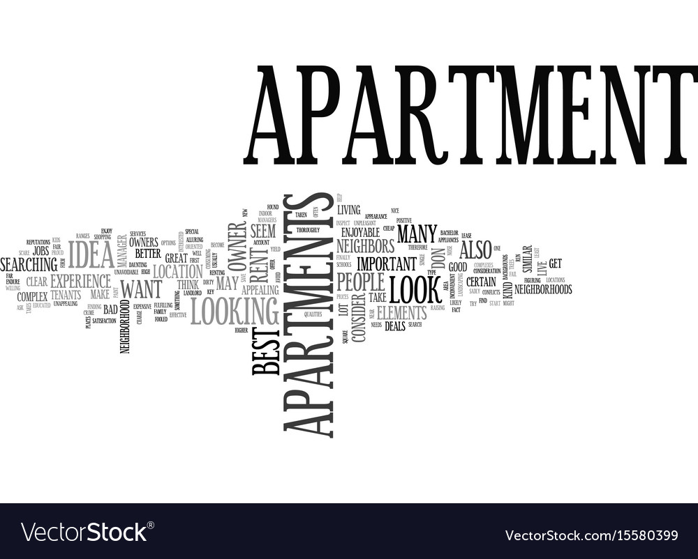 what-to-look-for-in-an-apartment-text-word-cloud-vector-image