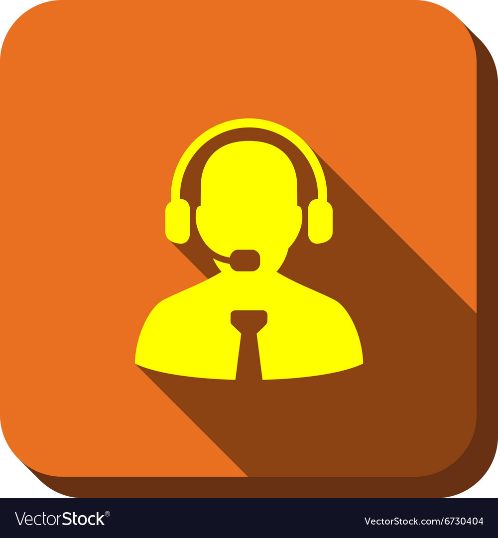 Call center operator longshadow icon Royalty Free Vector