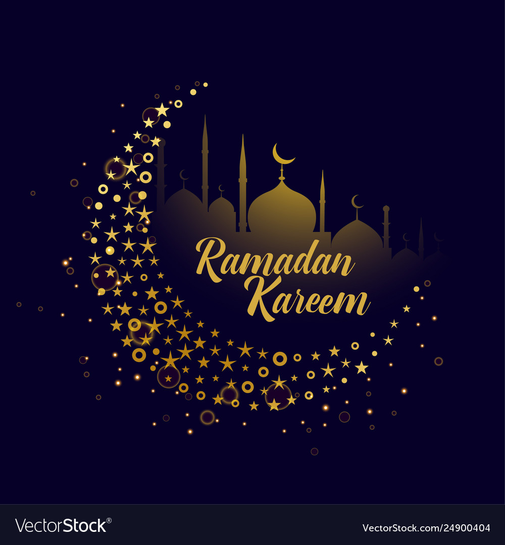 Decorative moon design ramadan kareem background Vector Image