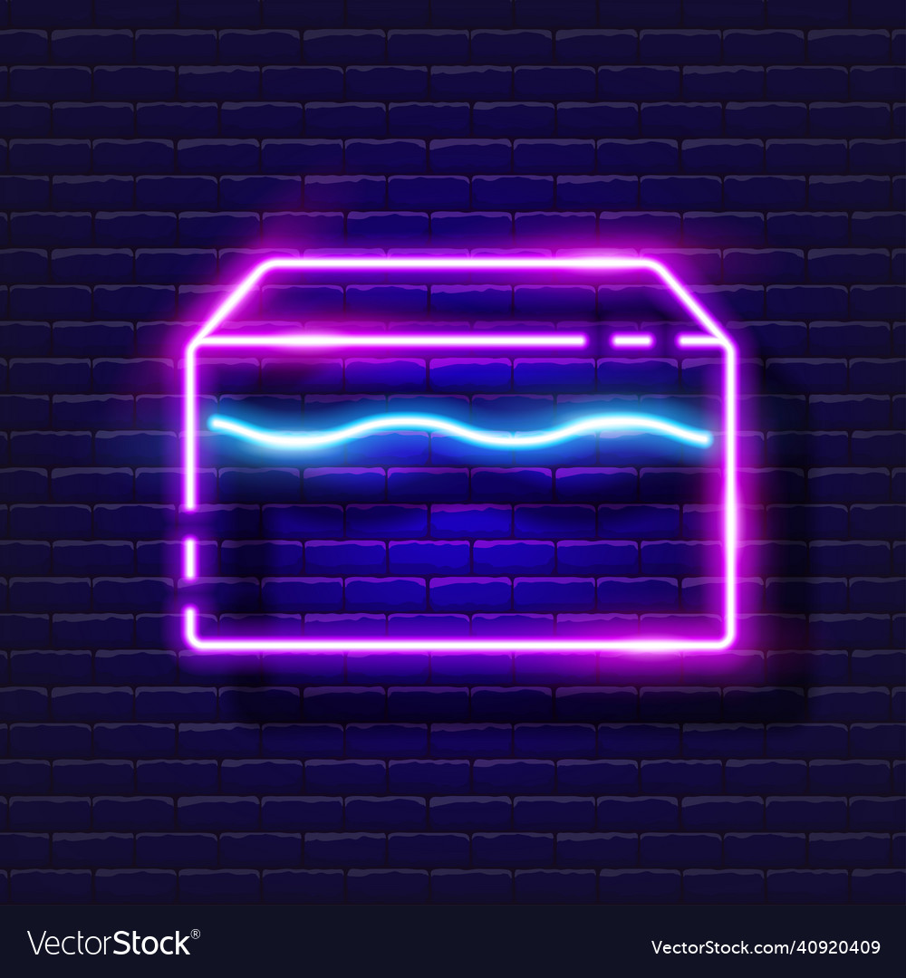 Aquarium neon icon for design Royalty Free Vector Image