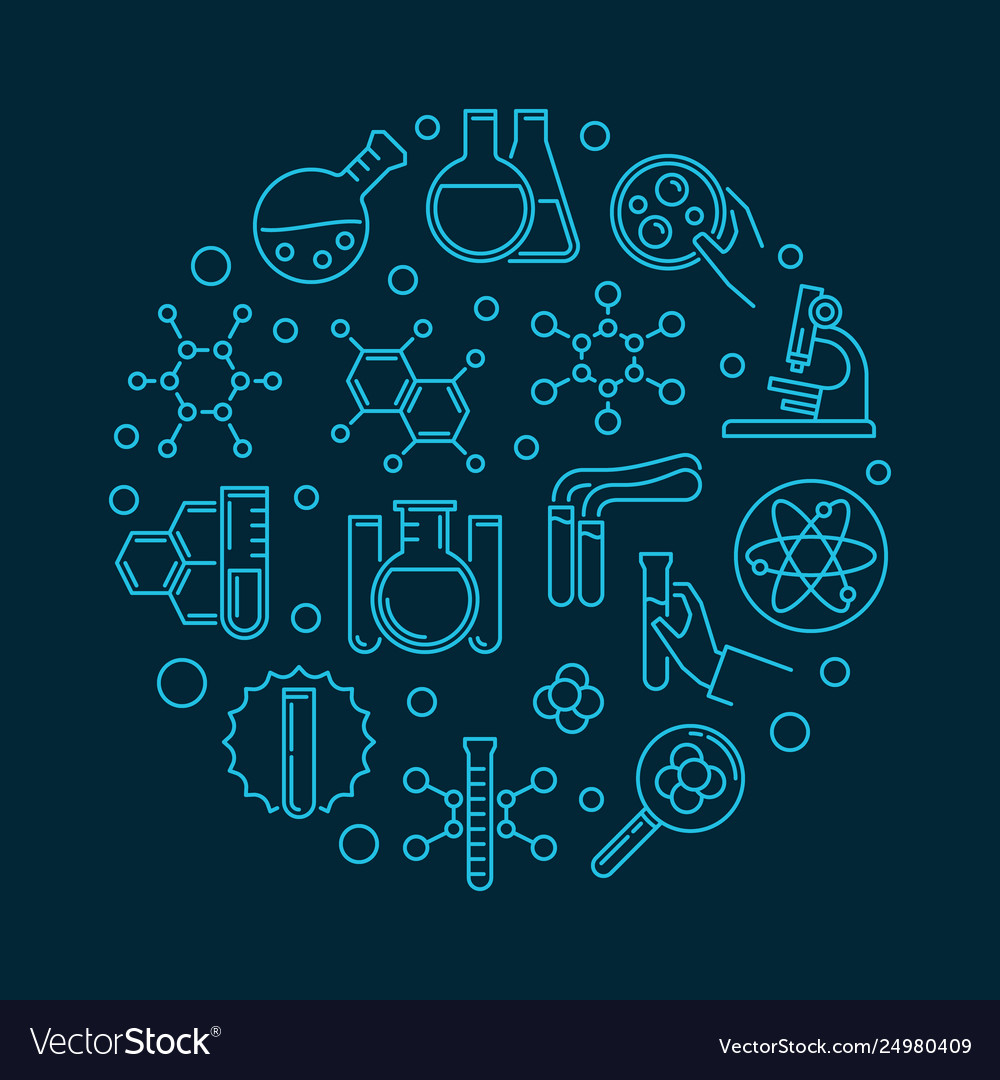 Chemistry concept outline circular Royalty Free Vector Image