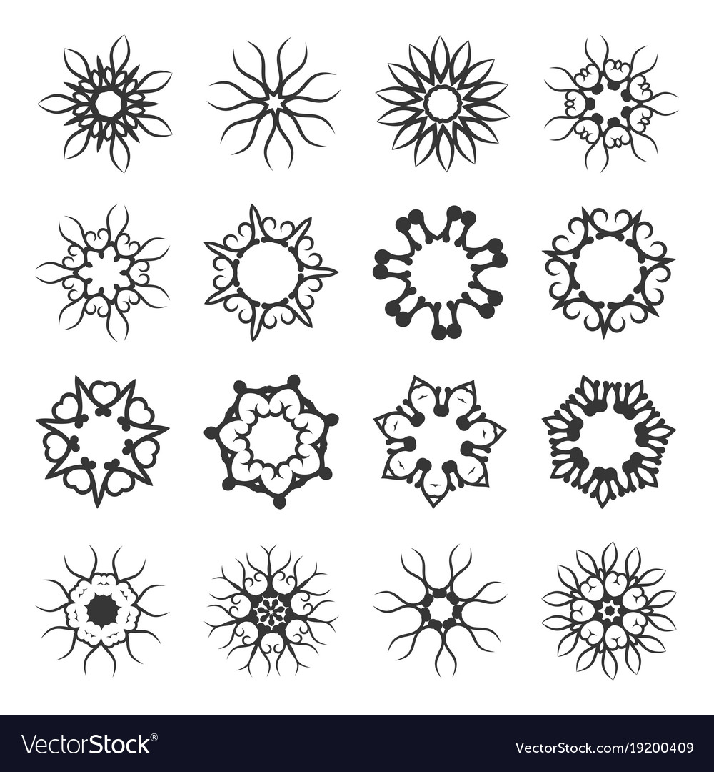 Geometry circle ethnic style pattern on white Vector Image