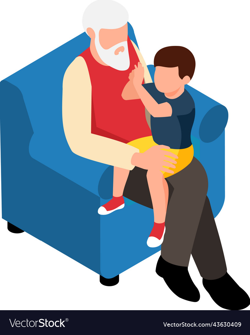 Isometric grandpa Royalty Free Vector Image - VectorStock