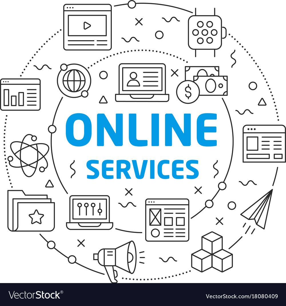 online services linear slide for the royalty free vector
