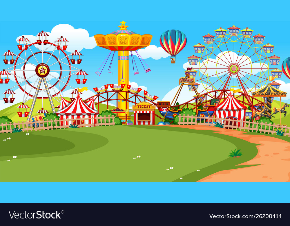 A scene funfair Royalty Free Vector Image - VectorStock