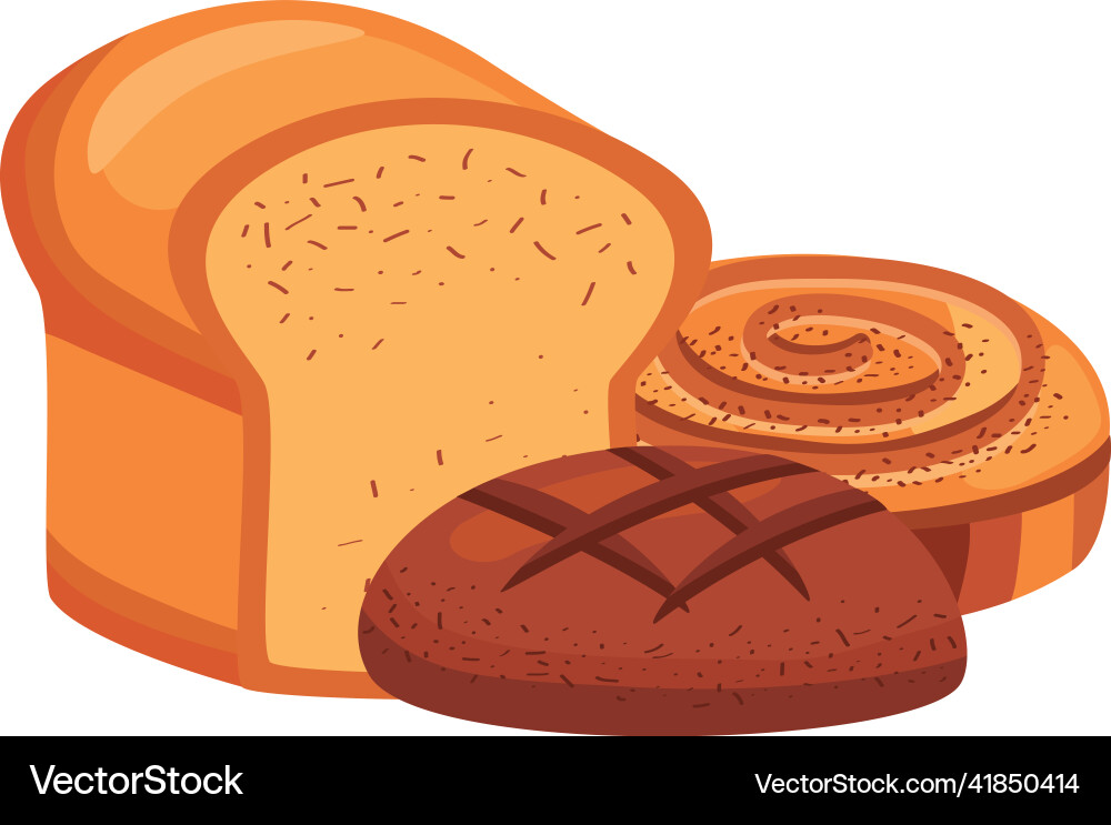 Bread and roll Royalty Free Vector Image - VectorStock