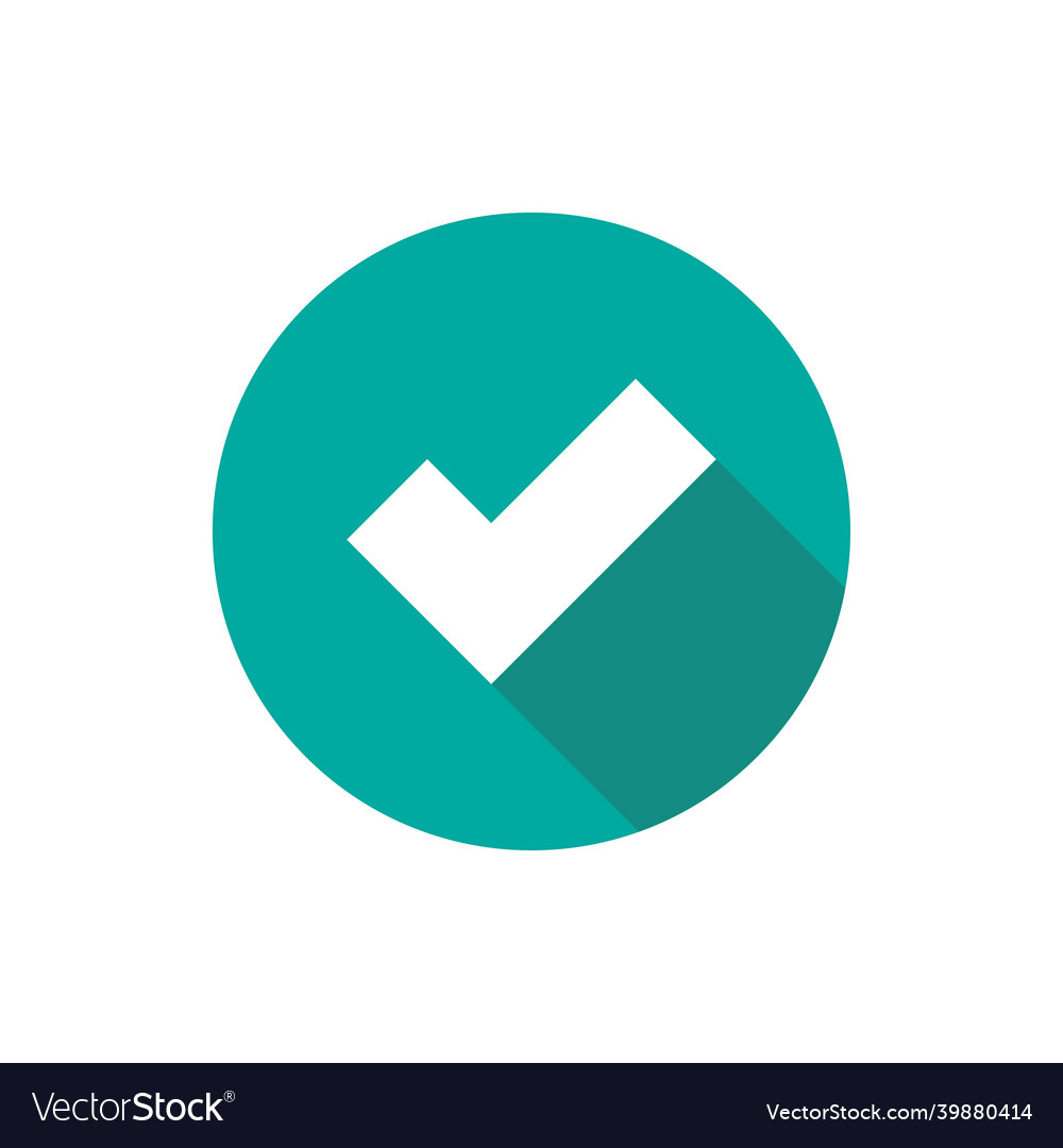 Check mark valid seal icon white squared tick Vector Image