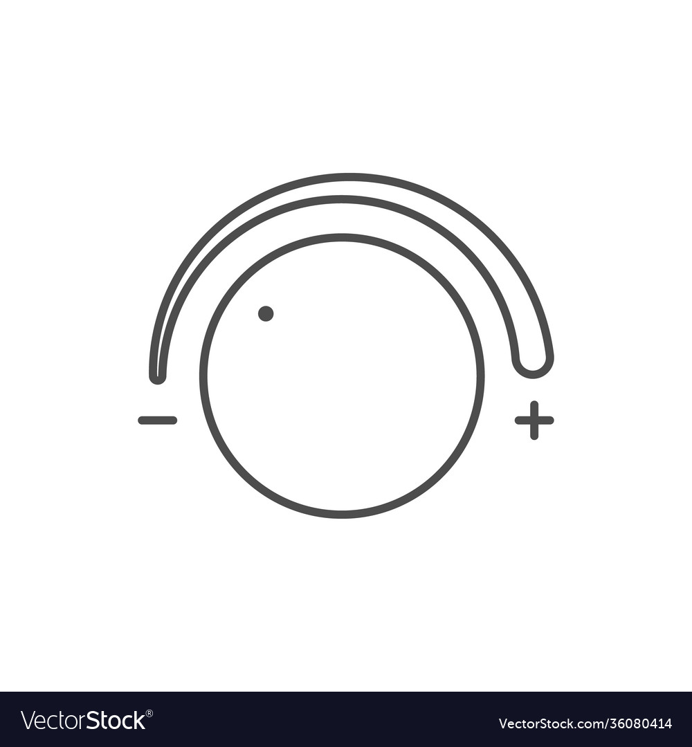 Dial knob line outline icon Royalty Free Vector Image