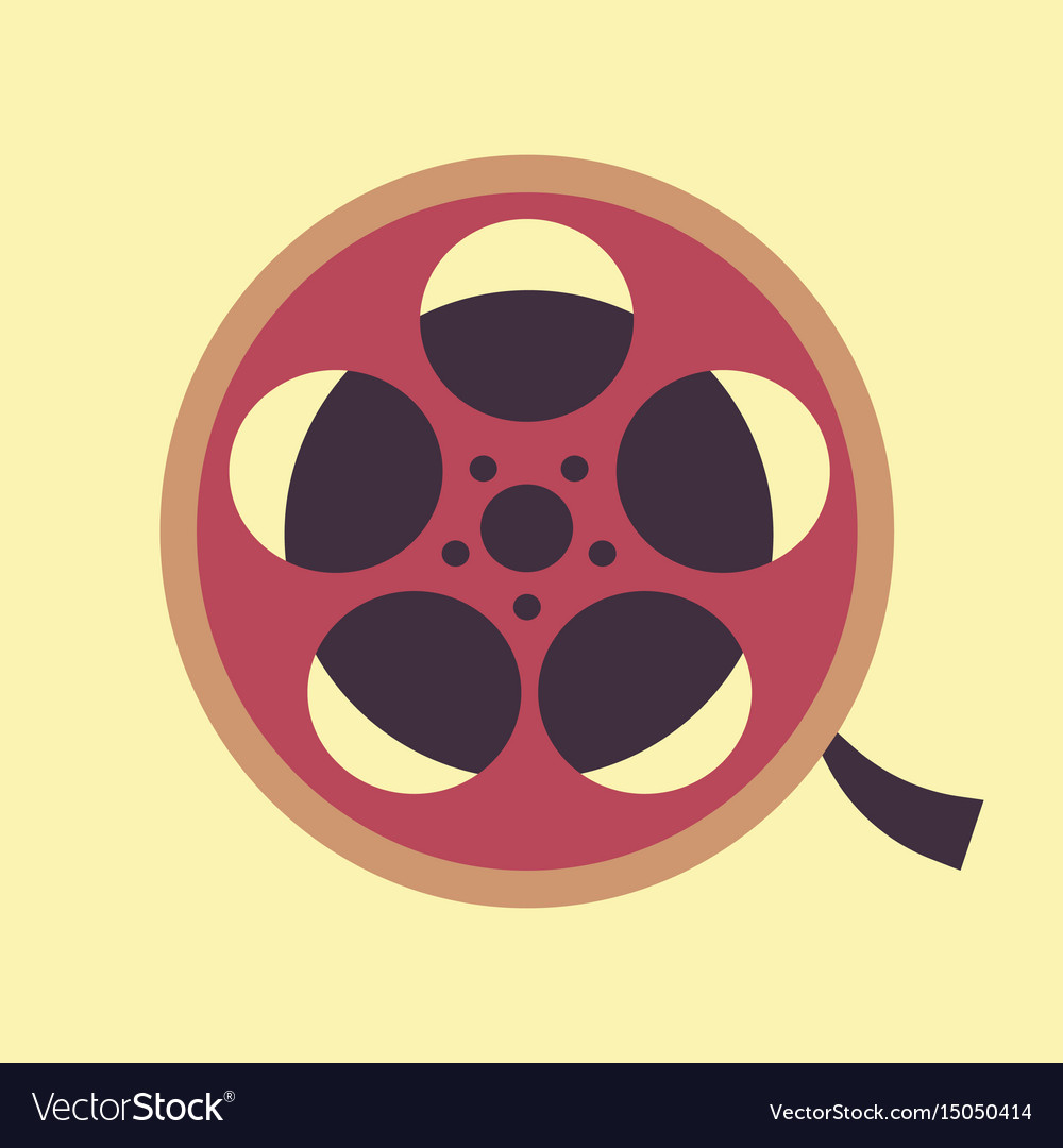 Flat modern design with shadow reel of film Vector Image