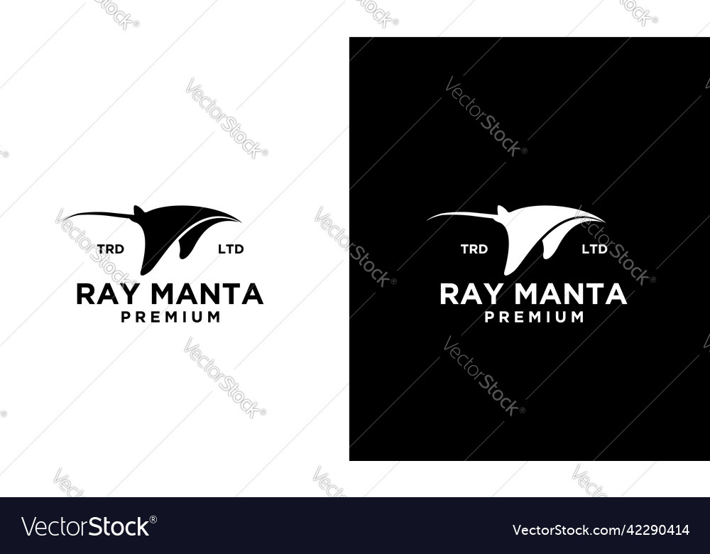 Manta ray black logo design Royalty Free Vector Image